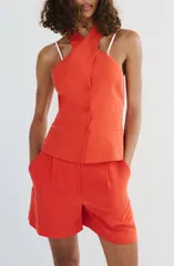 マンゴ レディース アウター ベスト ホルター MANGO Cross Neck Halter Top CLEMENTINEのサムネイル