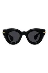 ロエベ レディース アクセサリー サングラス・アイウェア Loewe Inflated Pantos 46mm Round SunglassesHINY BLACK SMOKE ブラックのサムネイル