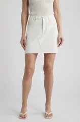 シティブルース レディース ボトムス デニムパンツ スカート カラーブロック CITY BLUES Colorblock Denim Skirt IVORY PEARL アイボリーのサムネイル