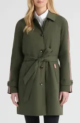 ハンター レディース アウター コート Hunter Sophia Sleeve Stripe Trench Coat HUNTER GREEN グリーンのサムネイル