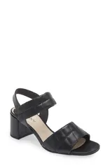 ガボール レディース シューズ ヒール サンダル キルティング Gabor Quilted block Heel Sandal Women BLACK ブラックのサムネイル