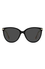 スチュアート ワイツマン レディース アクセサリー サングラス・アイウェア Stuart Weitzman 58mm Polarized Butterfly Sunglasses BLACK GREY