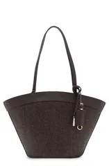 マンゴ レディース バッグ MANGO Natural Fiber Bag CHOCOLATE チョコレートのサムネイル