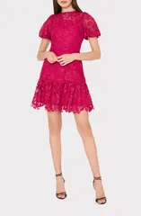 ミリー レディース トップス ワンピース レース Millyasmin Rose Mosaic Lace Dress RASPBERRYのサムネイル