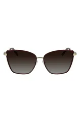 フェラガモ レディース アクセサリー サングラス・アイウェア FERRAGAMO Vara 59mm Rectangular Sunglasses GOLD BURGUNDY バーガンディのサムネイル