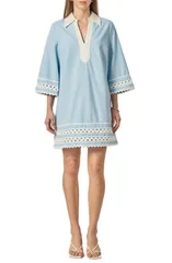 イングリッシュファクトリー レディース ボトムス カジュアルパンツ ミニワンピース ミニ カラーブロック English Factory Colorblock Minidress POWDER BLUのサムネイル