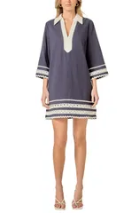 イングリッシュファクトリー レディース ボトムス カジュアルパンツ ミニワンピース ミニ カラーブロック English Factory Colorblock Minidress NAVY ネイビーのサムネイル