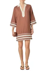 イングリッシュファクトリー レディース ボトムス カジュアルパンツ ミニワンピース ミニ カラーブロック English Factory Colorblock Minidress BROWN ブラウンのサムネイル