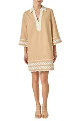 イングリッシュファクトリー レディース ボトムス カジュアルパンツ ミニワンピース ミニ カラーブロック English Factory Colorblock Minidress BEIGE ベージュのサムネイル
