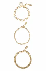 エティカ レディース アクセサリー ブレスレット・バングル・アンクレット Ettika Set of 3 Chain Link Bracelets GOLD ゴールドのサムネイル