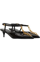 バルマン レディース シューズ スニーカー レザー Balmain Synchain kitten slingbacks in patent leather black ブラックのサムネイル