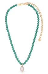 エティカ レディース アクセサリー ネックレス・チョーカー レース Ettika Freshwater Pearl Pendant Beaded Necklace TURQUOISE ターコイズのサムネイル