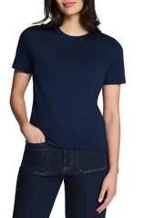 スパンク レディース トップス シャツ クルーネック コットン SPANX Crewneck Cotton TShirtIMELESS NAVY ネイビーのサムネイル