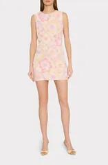 ミリー レディース トップス ワンピース フラワー柄 ミニ フラワー Milly Ivette Beaded Floral Appliqu Shift Minidress RAINBOW MULTIのサムネイル