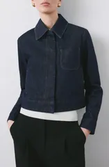 マンゴ レディース アウター コート デニム ジャケット MANGO Denim Jacket BLUE ブルーのサムネイル
