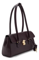 マンゴ レディース バッグ レザー フェイクレザー MANGO City Faux Leather Shoulder Bag BURGUNDY バーガンディのサムネイル