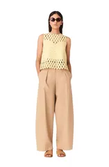 マージュ レディース トップス シャツ maje Crochet rhinestone topale yellow イエローのサムネイル