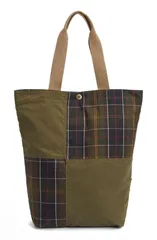 バブアー レディース バッグ パッチワーク Barbour Transport Patchwork Tote DUSKY GREEN グリーンのサムネイル