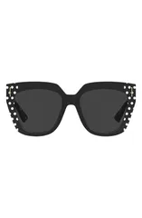 モスキーノ レディース アクセサリー サングラス・アイウェア Moschino 55mm Square Sunglasses PATTERN BLACK GREY ブラックのサムネイル