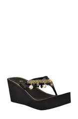 ゲス レディース シューズ ヒール プラットフォーム サンダル GUESSutton Platform Wedge Sandal Women BLACK ブラックのサムネイル