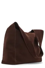 マンゴ レディース バッグ スエード MANGO Suede Shoulder Bag CHOCOLATE チョコレートのサムネイル