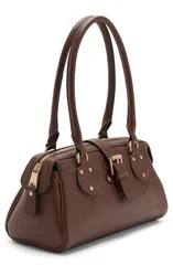 マンゴ レディース バッグ レザー フェイクレザー MANGO Balboa Faux Leather Shoulder Bag BROWN ブラウンのサムネイル