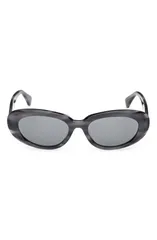 マックスマーラ レディース アクセサリー サングラス・アイウェア Max Mara 53mm Oval SunglassesTRIPED AZURE PALLADIUM ストライプのサムネイル