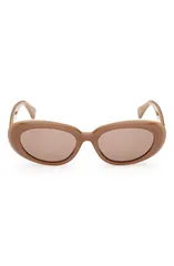 マックスマーラ レディース アクセサリー サングラス・アイウェア Max Mara 53mm Oval Sunglasses BLACK HAVANA PALE GOLD BROWN ブラックのサムネイル