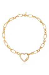 エティカ レディース アクセサリー ネックレス・チョーカー レース Ettika Crystal Pav Heart Clasp Necklace GOLD ゴールドのサムネイル