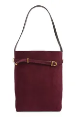 メイドウェル レディース バッグ スエード Madewell Thessential Belted Suede Bucketote DARK BURGUNDY バーガンディのサムネイル