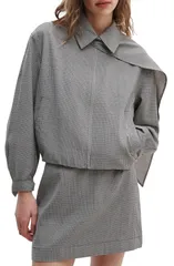 ラグアンドボーン レディース アウター ジャケット・ブルゾン ウール rag bone Krista Windowpane Check Wool Jacket with Attached Scarfのサムネイル