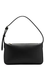 マンゴ レディース バッグ レザー フェイクレザー MANGO Faux Leather Shoulder Bag BLACK ブラックのサムネイル