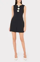 ミリー レディース トップス ワンピース クレープ Milly Saylor Camellia Crepe Sheath Dress BLACK ブラックのサムネイル