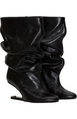 バルマン レディース シューズ スニーカー アンクル ブーツ レザー Balmaino Wedge textu red leather ankle boots Women black ブラック