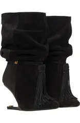 バルマン レディース シューズ スニーカー スエード アンクル ブーツ レザー Balmaino Wedge suede leather ankle boots with tassel Women bのサムネイル