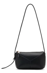 マンゴ レディース バッグ レザー フェイクレザー MANGO Faux Leather Crossbody Bag BLACK ブラックのサムネイル