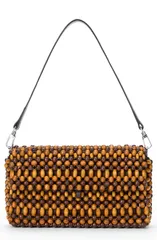 スタウド レディース バッグ STAUD Timmy Beaded Shoulder Bag WOOD BEADSのサムネイル