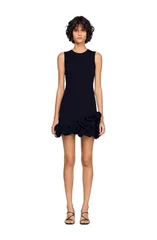 サンドロ レディース トップス ワンピース フラワー柄 ミニット フラワー SANDRO Floral knit mini dress Black ブラックのサムネイル