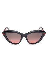 クリスチャン・ルブタン レディース アクセサリー サングラス・アイウェア Christian Louboutin 56mm Cat Eye Sunglasses BLACK RED INSIDE ZE