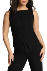 スパンク レディース トップス シャツ ベスト SPANX ButtonUp Vest CLASSIC BLACK ブラックのサムネイル