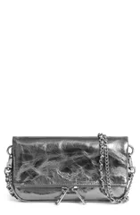 ザディグ エ ヴォルテール レディース バッグ トール Zadig Voltaire Nano Rock Metalliclutch GUN メタリックのサムネイル