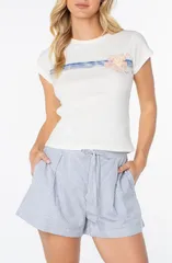 ロキシー レディース トップス シャツ グラフィック Roxy Swell Seekers 90s Graphic Baby Tee CLOUDANCERのサムネイル