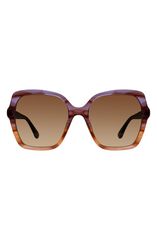 スチュアート ワイツマン レディース アクセサリー サングラス・アイウェア Stuart Weitzman 56mm Gradient Square Sunglasses BROWN HORN ブラウ
