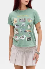 アーバンアウトフィッターズ レディース トップス Tシャツ グラフィック BDG Urban Outfitters Cat Nap Relaxed Graphic TShirt GREEN グリーンのサムネイル