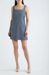 スパンク レディース トップス ワンピース ミニ SPANX Ponte Jacquard Square Neck Mini Dress GING MIN TW PTNのサムネイル