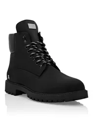 フィリッププレイン メンズ シューズ スニーカー ブーツ PHILIPPLEINabuk Low Flat Boots Men Men black ブラックのサムネイル
