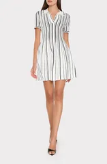 ミリー レディース トップス ワンピース ミニット Milly Kenna Knit Minidress BLACK WHITE ホワイトのサムネイル