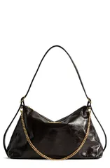 ザディグ エ ヴォルテール レディース バッグ レザー Zadig Voltaire Jim Patent Leather Shoulder Bag BROWNIEのサムネイル