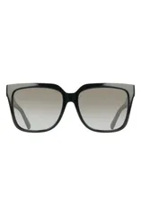 フェラガモ レディース アクセサリー サングラス・アイウェア FERRAGAMO 58mm Rectangular Sunglasses BLACK ブラックのサムネイル