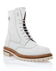 フィリッププレイン メンズ シューズ スニーカー ブーツ PHILIPPLEINubuck Boots Mid Flat Hexagon Men Men white ホワイトのサムネイル